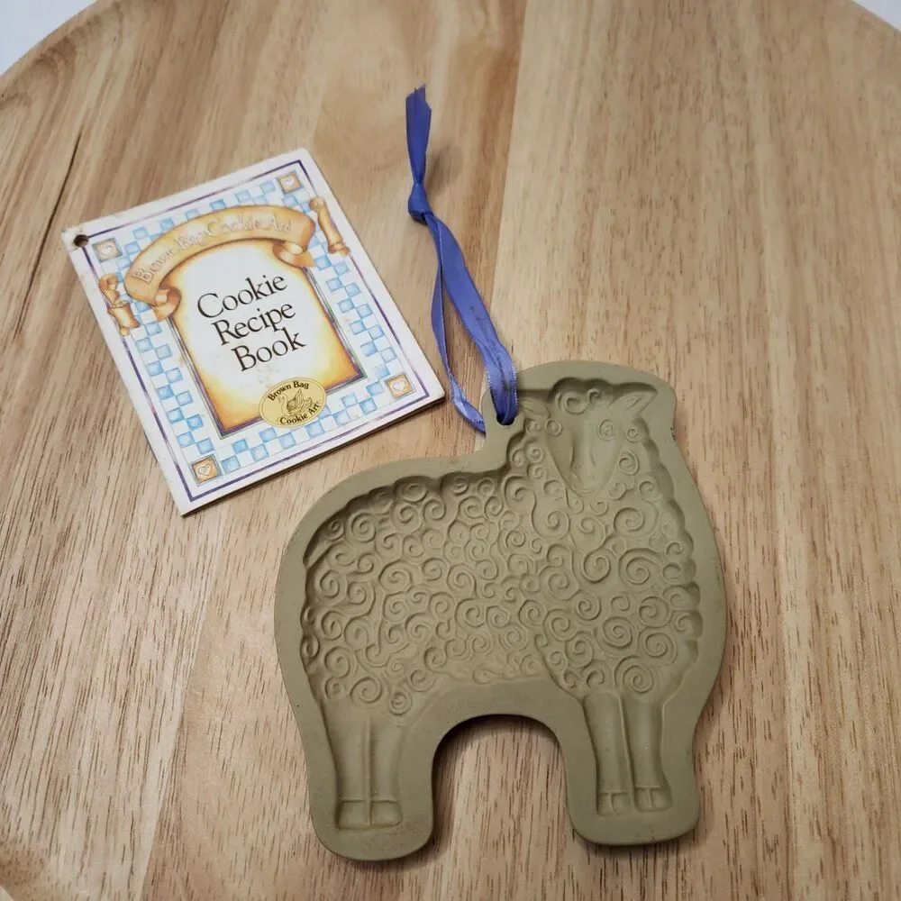 Brown Bag Cookie Art Sheep Mold + 1983 Recipe Book